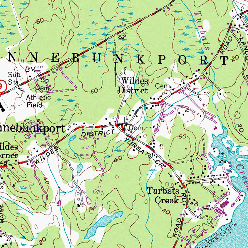 Topographic Map of Kennebunkport Fire Department Wildes District Station, ME