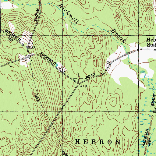 Topographic Map of Hebron Fire Department Bruno Station, ME