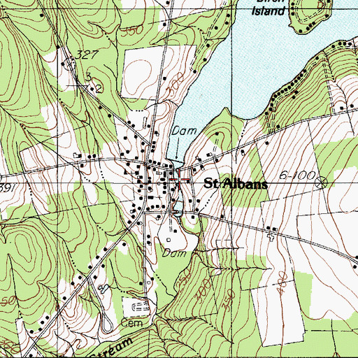 Topographic Map of Saint Albans Volunteer Fire Department, ME