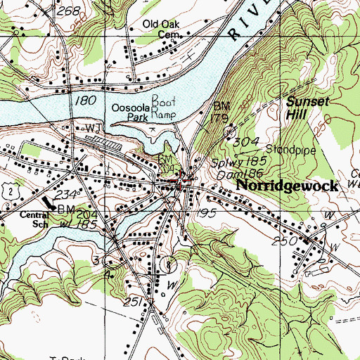 Topographic Map of Norridgewock Fire Department, ME