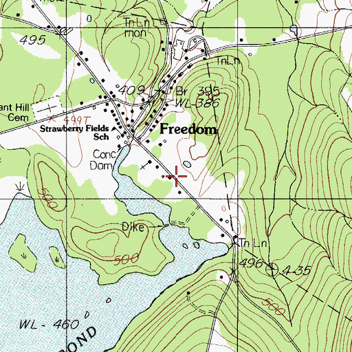 Topographic Map of Freedom Volunteer Fire Department, ME