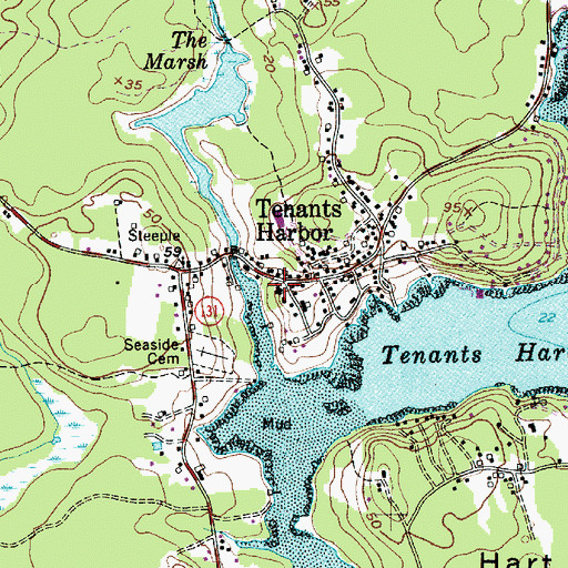 Topographic Map of Saint George Volunteer Fire Station Tenants Harbor, ME