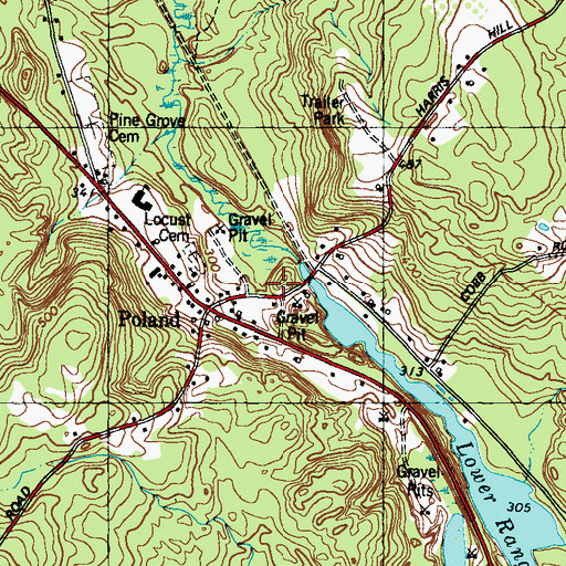 Topographic Map of Poland Fire and Rescue Department, ME