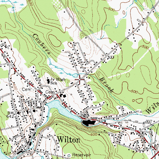 Topographic Map of Wilton Fire Department, ME