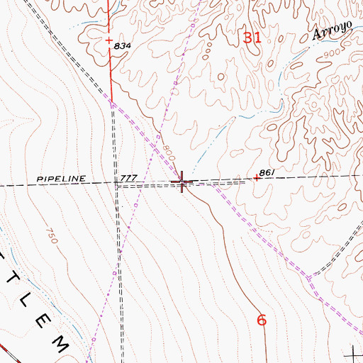 Topographic Map of Arroyo Corto, CA