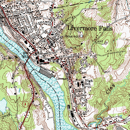 Topographic Map of Livermore Falls Fire Department, ME