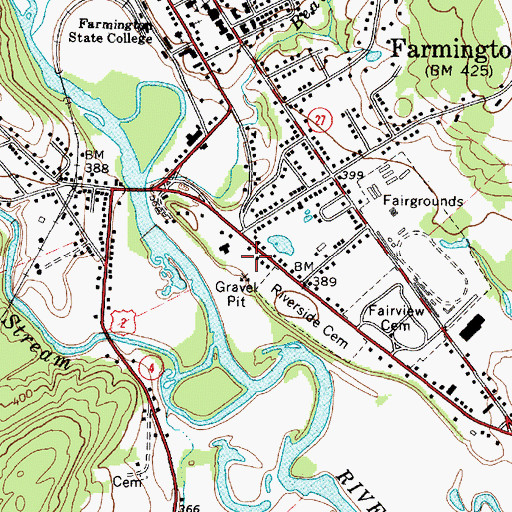 Topographic Map of Farmington Fire and Rescue Station 1, ME