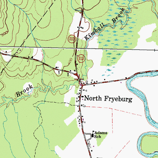 Topographic Map of Saco Valley Fire Department Station 1, ME