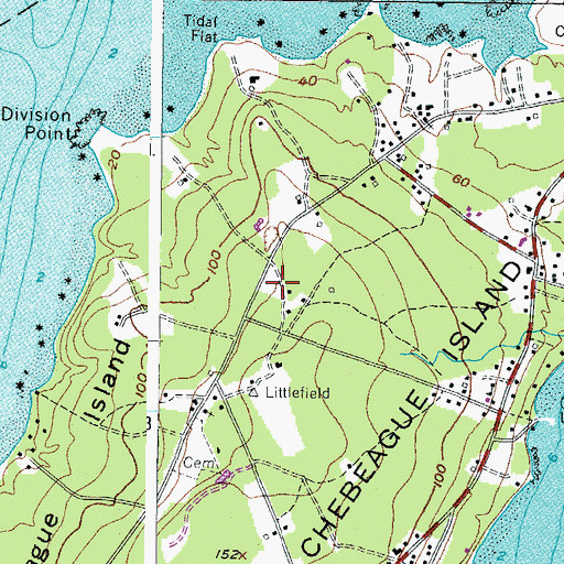 Topographic Map of Chebeague Island Fire Department, ME