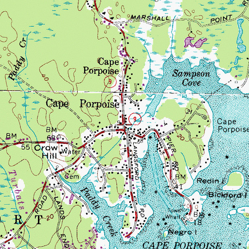 Topographic Map of Kennebunkport Fire Department Cape Porpoise Fire Station, ME