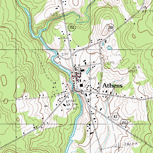 Topographic Map of Athens Volunteer Fire Department, ME