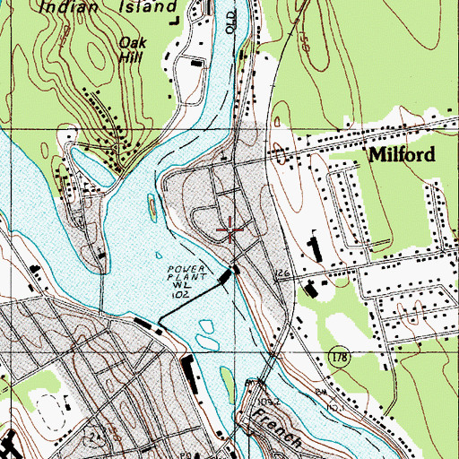 Topographic Map of Milford Fire Department, ME