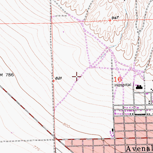 Topographic Map of Arroyo Curvo, CA
