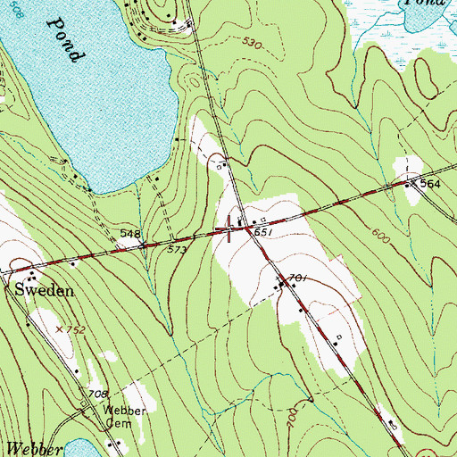 Topographic Map of Sweden Volunteer Fire Department, ME