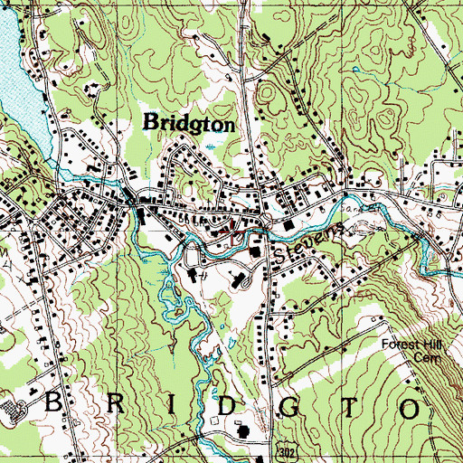Topographic Map of Central Bridgton Fire Department, ME
