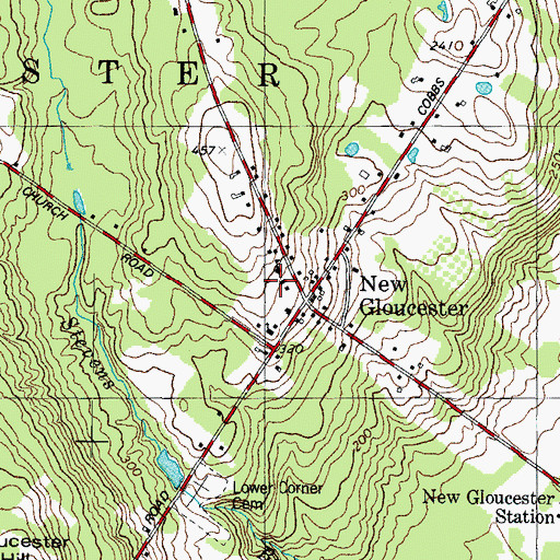 Topographic Map of New Gloucester Volunteer Fire Rescue Department, ME