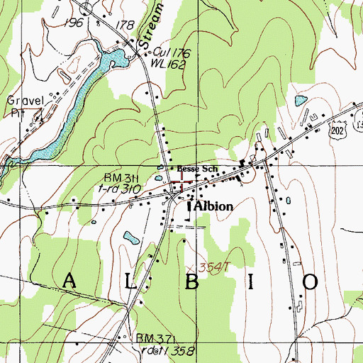 Topographic Map of Albion Fire Department, ME