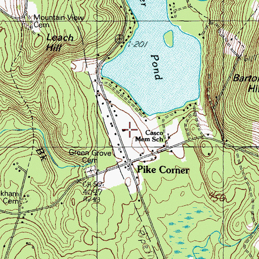 Topographic Map of Casco Central Fire Station, ME