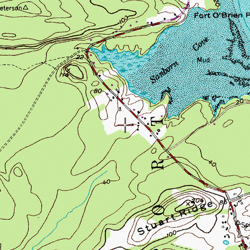 Topographic Map of Machiasport Volunteer Fire Department, ME