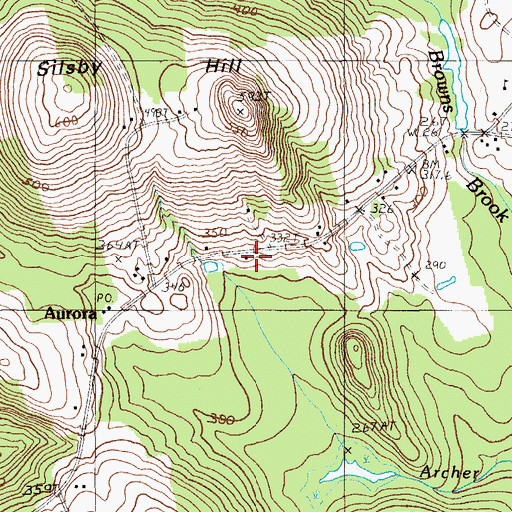 Topographic Map of Aurora Volunteer Fire Department, ME