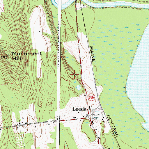 Topographic Map of Leeds Fire Department, ME