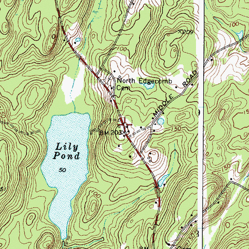 Topographic Map of Edgecomb Fire Station, ME