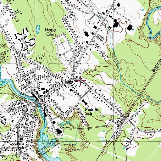 Topographic Map of Kennebunk Fire and Rescue Central Station, ME