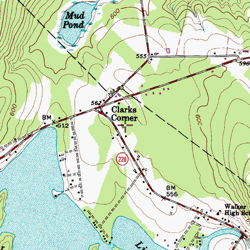 Topographic Map of Liberty Volunteer Fire Station, ME