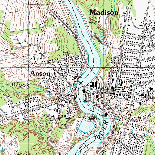Topographic Map of Anson Volunteer Fire Department South Station, ME