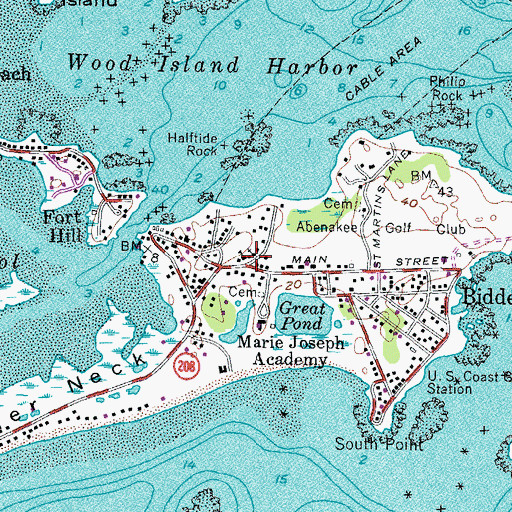 Topographic Map of Biddeford Pool Volunteer Fire Station 2, ME