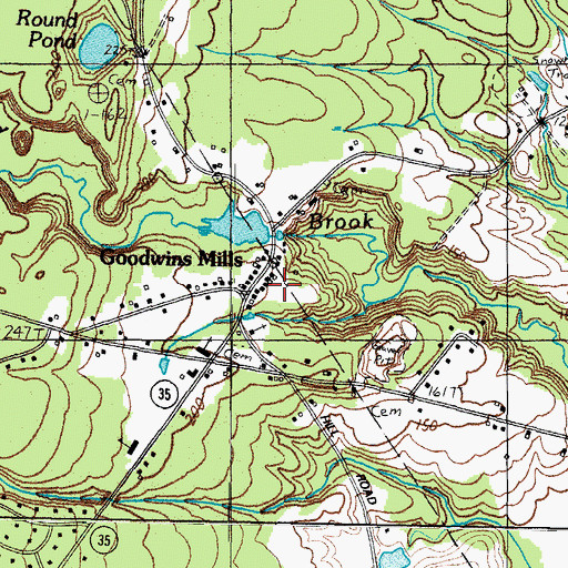 Topographic Map of Goodwins Mills Fire Station Rescue Department, ME