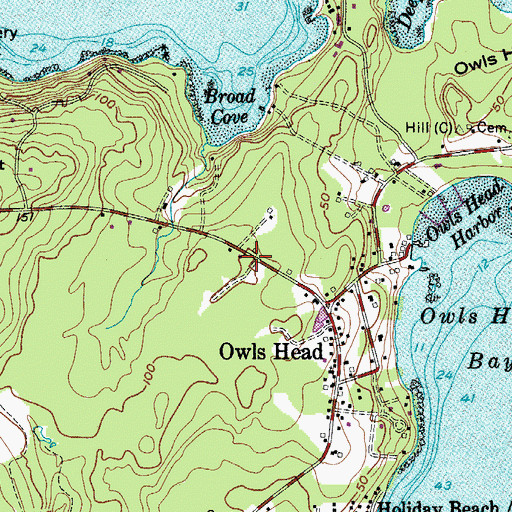 Topographic Map of Owls Head Fire Department, ME