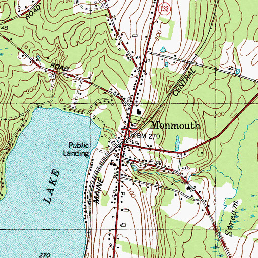 Topographic Map of Monmouth Volunteer Fire Department Center Station, ME