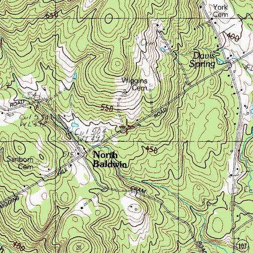 Topographic Map of North Baldwin Fire Station, ME