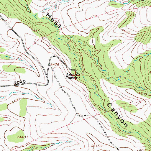 Topographic Map of Adobe Ranch, AZ