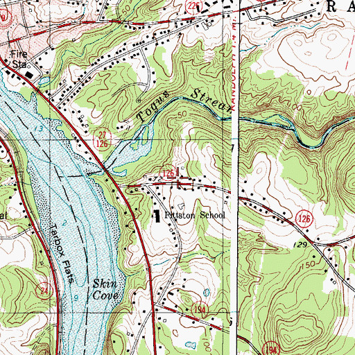 Topographic Map of Pittston Fire Department Central Station, ME