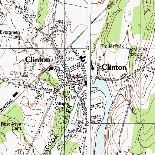 Topographic Map of Clinton Fire and Rescue Department, ME