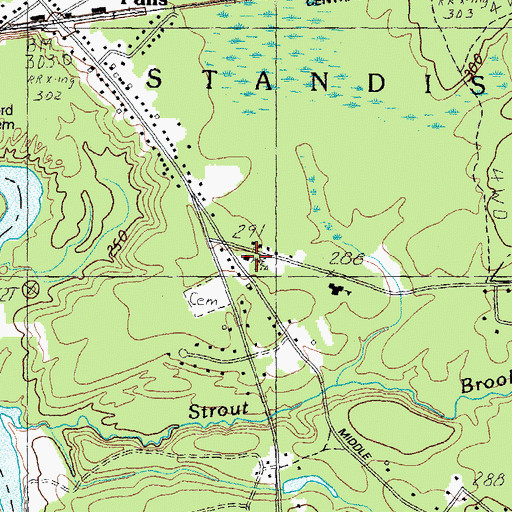 Topographic Map of Standish Fire Station Emergency Medical Services, ME