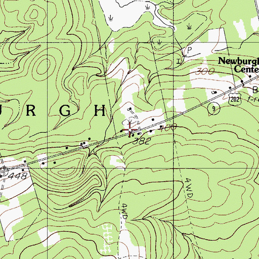 Topographic Map of Newburgh Volunteer Fire Station, ME