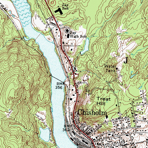 Topographic Map of Jay Fire Rescue Station 2, ME