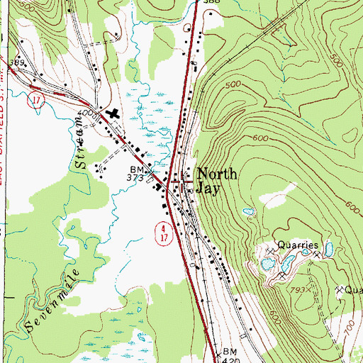Topographic Map of Jay Fire Rescue Station 1, ME