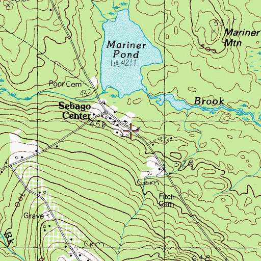 Topographic Map of Sebago Fire Station, ME