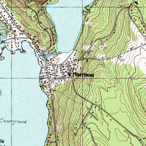 Topographic Map of Harrison Fire Department, ME