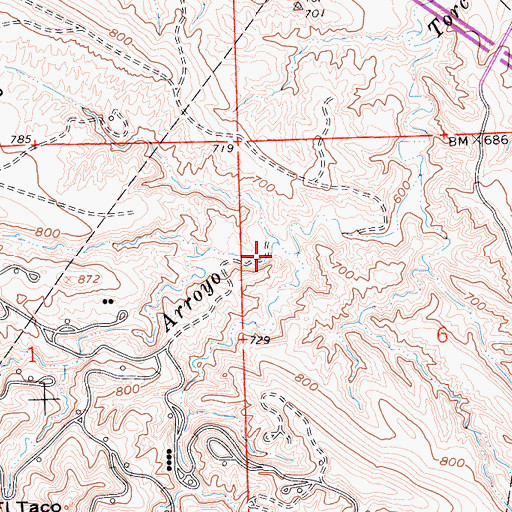 Topographic Map of Arroyo Murado, CA