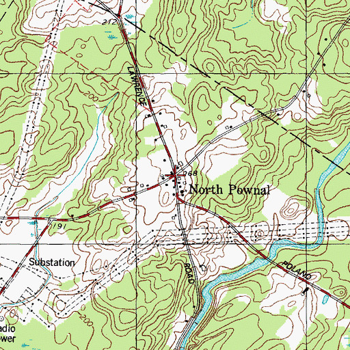 Topographic Map of Pownal Fire and Rescue North Station, ME