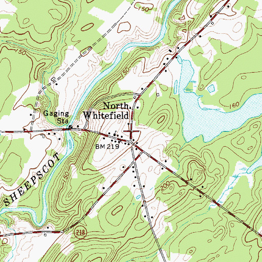Topographic Map of North Whitefield Fire Department (historical), ME