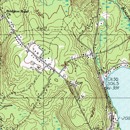 Topographic Map of South Casco Fire Department Station 2, ME