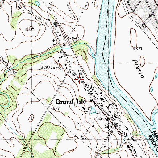 Topographic Map of Grand Isle Fire Department, ME