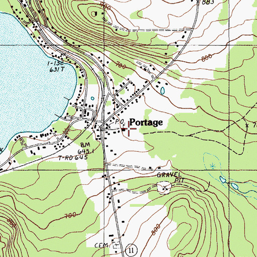 Topographic Map of Portage Lake Volunteer Fire Department, ME