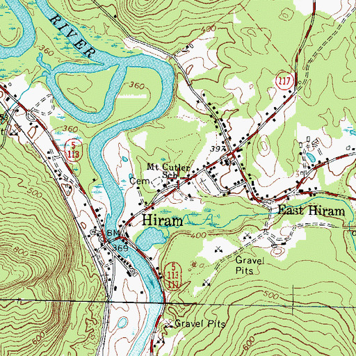 Topographic Map of Hiram Fire Department, ME